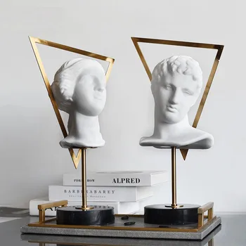 

NORDIC CREATIVE ATHENA ART SCULPTURE AGRIPPA STATUE TRIANGULAR FIGURE MEN AND WOMEN RESIN CRAFTS HOME DECORATION WINDOW R4224