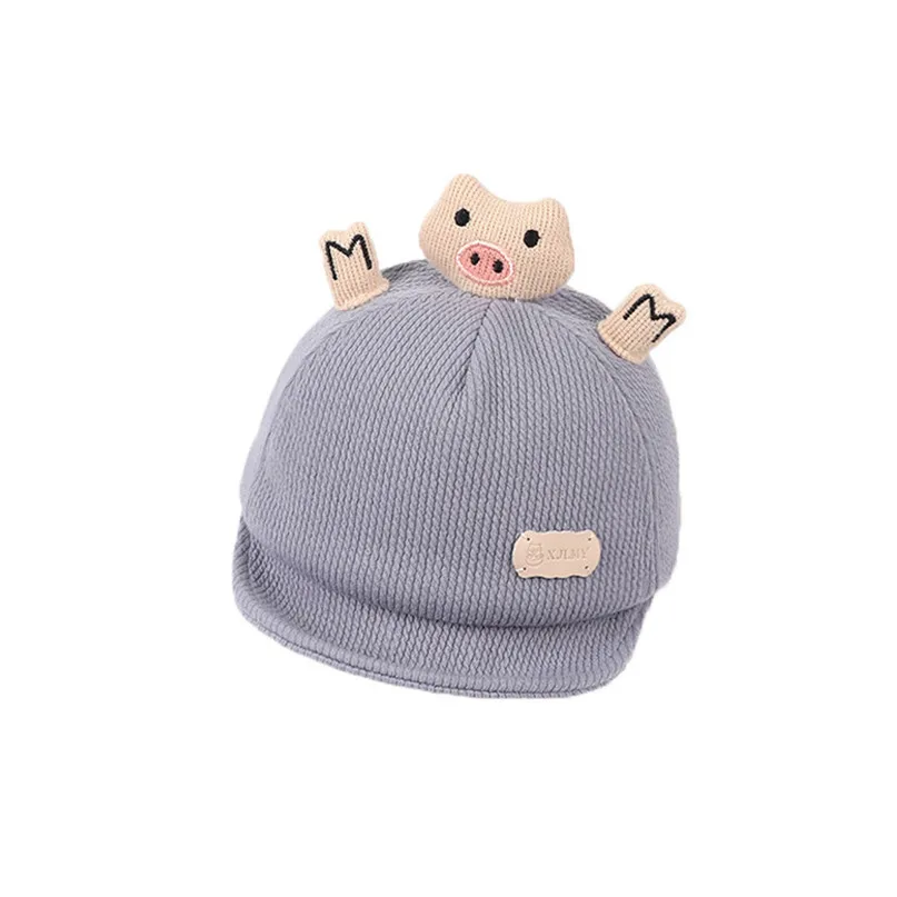 Модная детская бейсбольная кепка с рисунком из мультфильма, осенняя и зимняя теплая Кепка с мини-Свинкой, Casquette Enfant 30N06