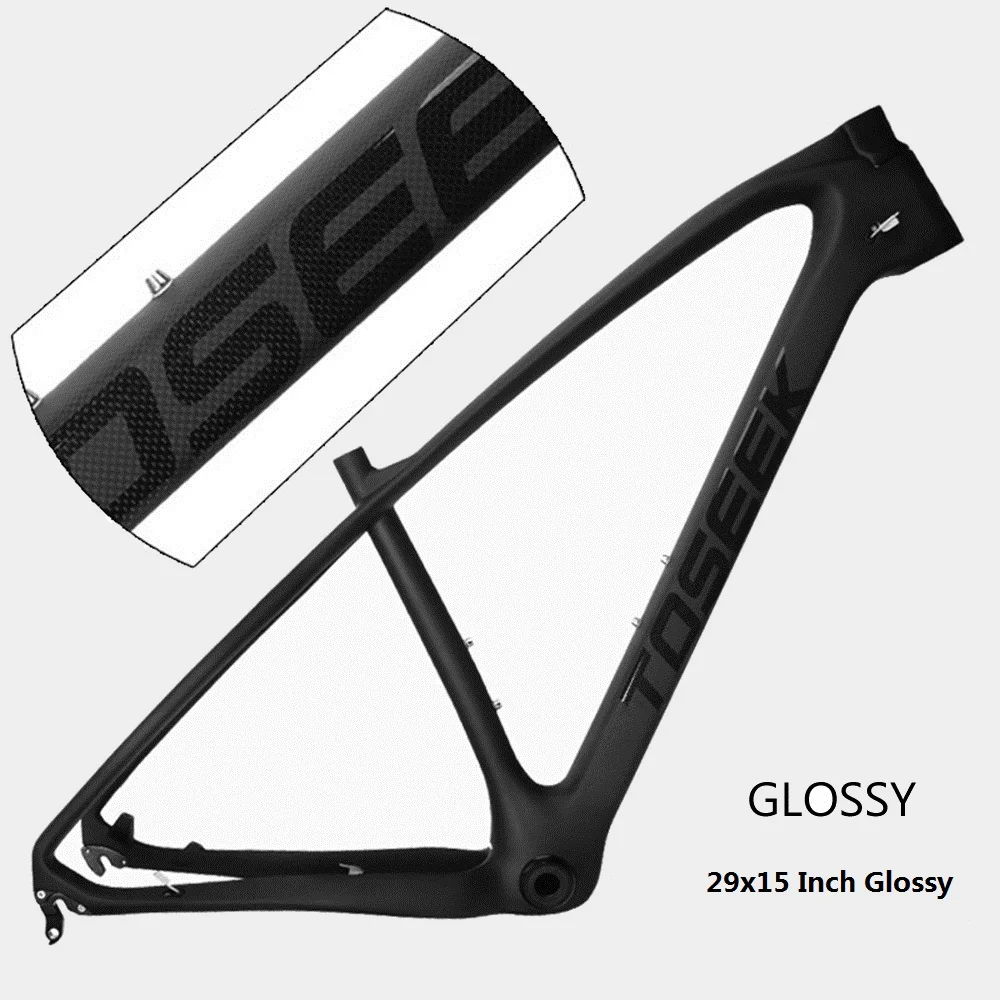 29x15 Inch Glossy TOSEEK высокое качество велосипеда карбоновые рамы набор рамок для горных велосипедов местность Велосипед Дорожная Рама 27.5er/29er/15/17/19 дюймов - Цвет: 29x15 Inch Glossy