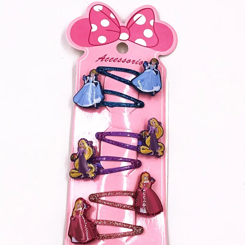 6 шт./лот сказочную принцессу металлическая заколка для волос королева», «Рапунцель», «Ариэль» различных зажим для волос мультфильм смолы заколка для волос для маленьких девочек головные уборы