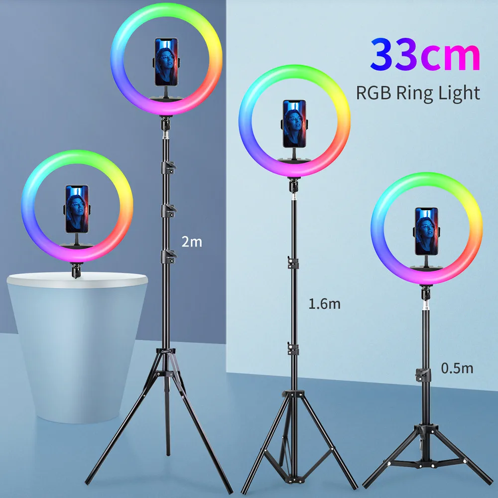 Белый/теплый белый/RGB красочный 33 см светодиодный кольцевой светильник штатив с