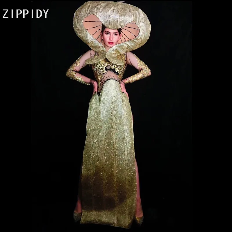 Прозрачные черные золотые стразы длинное платье вечернее женское певица одежда для танцоров Выпускной День рождения Празднование платье