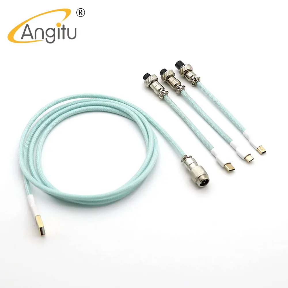 Teclado Mecânico Angitu Paracor Pet Usb para tipo c Mini 5pin Micro Cabo com Gx12 Aviador