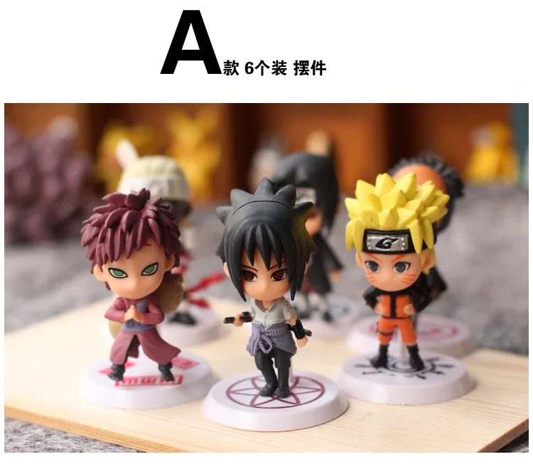 Action Toy Figure Naruto Sasuke Kakashi Figure Set Classic Japanese Anime Figurine Resin Model Builiding Quality Toys For Boys