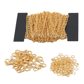 

2*3/3*4mm Necklace Chains 1200CM/pack Silver/KC Whitr/ Bronze Color Flat Chain For DIY Jewelry Making