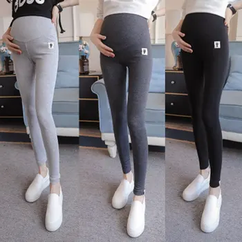

Solid Color Womens Clothes Abdomen Support Trousers Maternity Leggings for Pregnant Woman with Cute Kitten Patterns