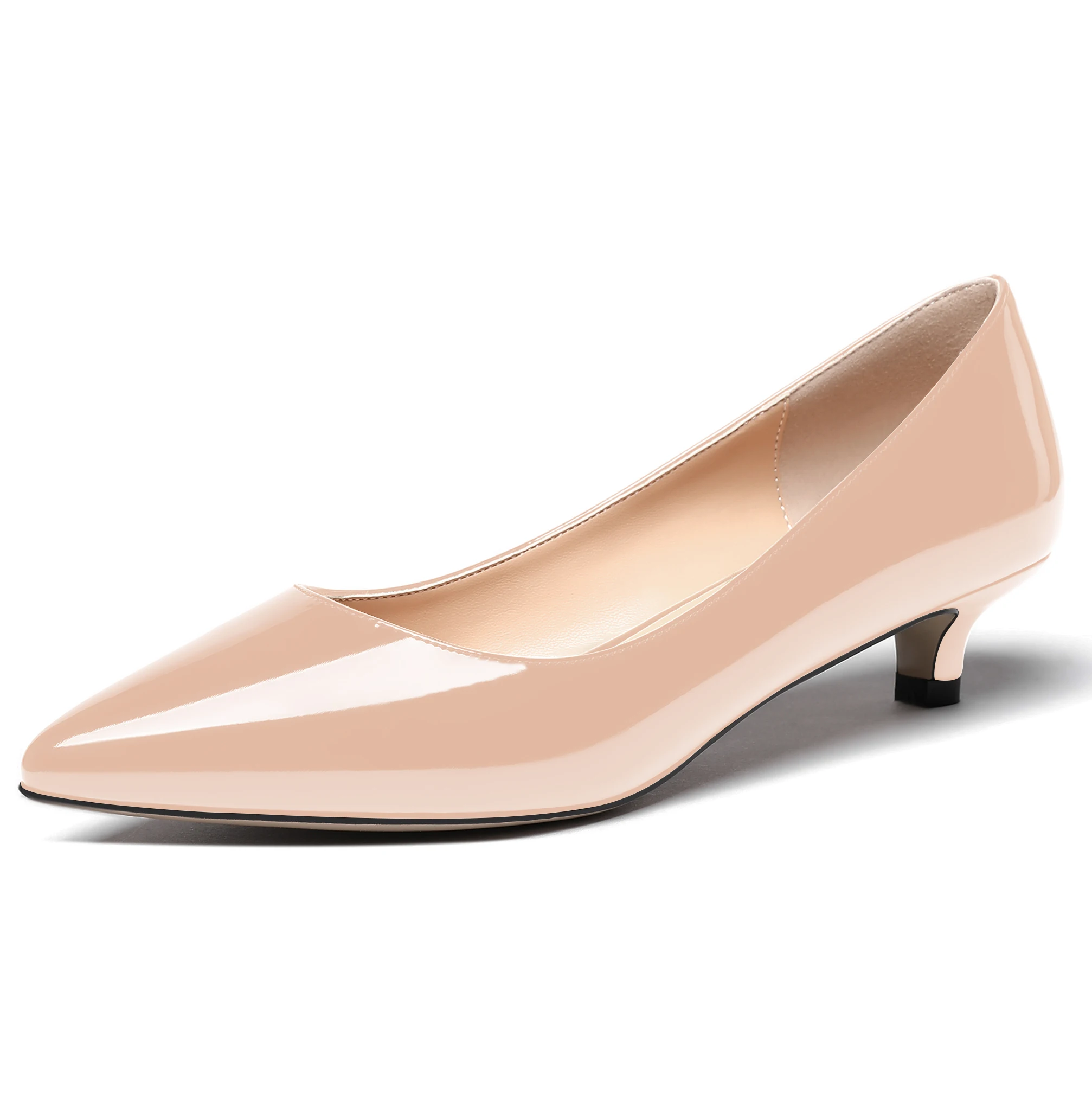 ordlyd Ampere Stjerne WAYDERNS Women's Slip On Solid Pointed Toe Patent Kitten Low Heel Pumps  Shoes 1.5 Inch|Women's Pumps| - AliExpress