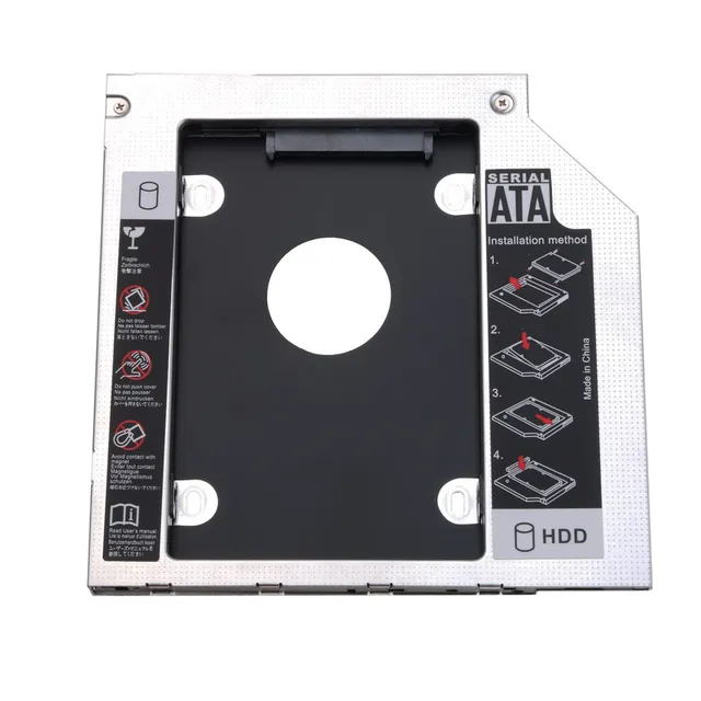 Hot 9.5mm 12.7mm Aluminum 2nd Second Hdd Caddy 9.5mm SATA 3.0 Optibay 2.5'' SSD DVD CD-ROM Enclosure Adapter Hard Disk Drive 2