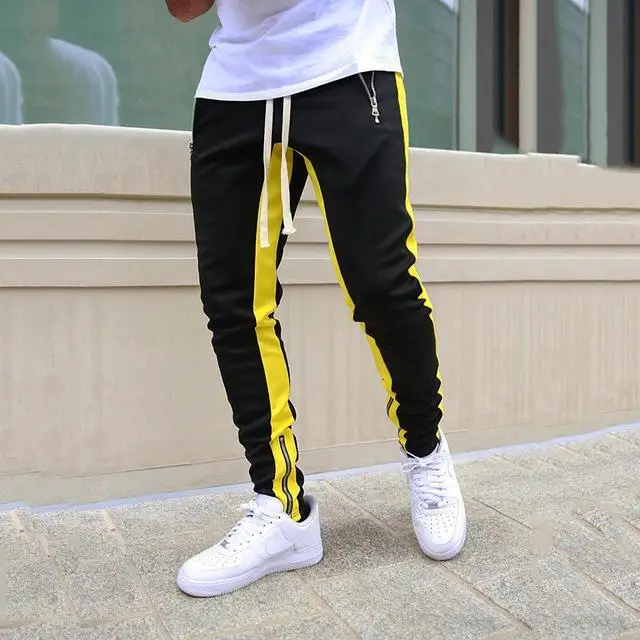 Spring and Autumn Men's Casual Pants Fitness Men's Sportswear Track and Field Pants Tight Sportswear Solid Color Jogging Pants jersey harem pants Harem Pants