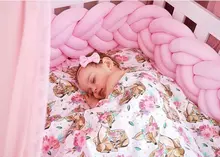 Ins – oreiller long noué de couleur assortie, natte torsadée, anti-collision pour enfants, bar lit, autour de 2021