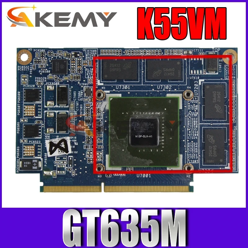 Видеокарта Akemy K55VM VGA GT635M N13P-GLR-A1 2 Гб материнская плата для ASUS K55VJ K55V A55V видеокарта