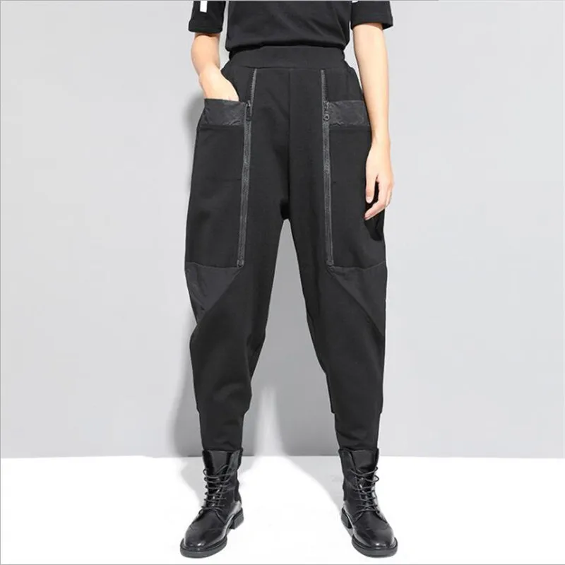 Высокое качество Harajuku Pantalones весна осень зима негабаритных шаровары повседневные свободные эластичные с высокой талией широкие брюки карандаш