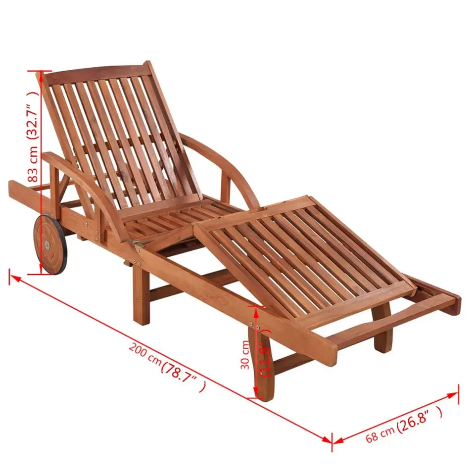 wooden garden sun loungers