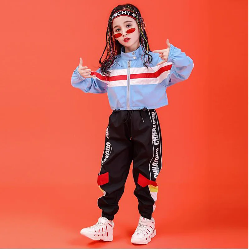 Children Sweatshirt Shirt Crop jogger pants Hip Hop Clothing Outfits for Girl Jazz Dance Costume Ballroom Dancing Clothes Wear