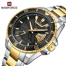 Aliexpress - NAVIFORCE Brand Men Watches Luxury Gold Black Stainless Steel Strap Fashion Business Waterproof Date Display Wrist Watch For Men