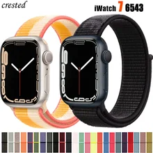 

Nylon loop strap for apple watch band 44mm 40mm 45mm 41mm 38mm 42mm smart watch correa bracelet iwatch series 7 6 5 4 3 se band