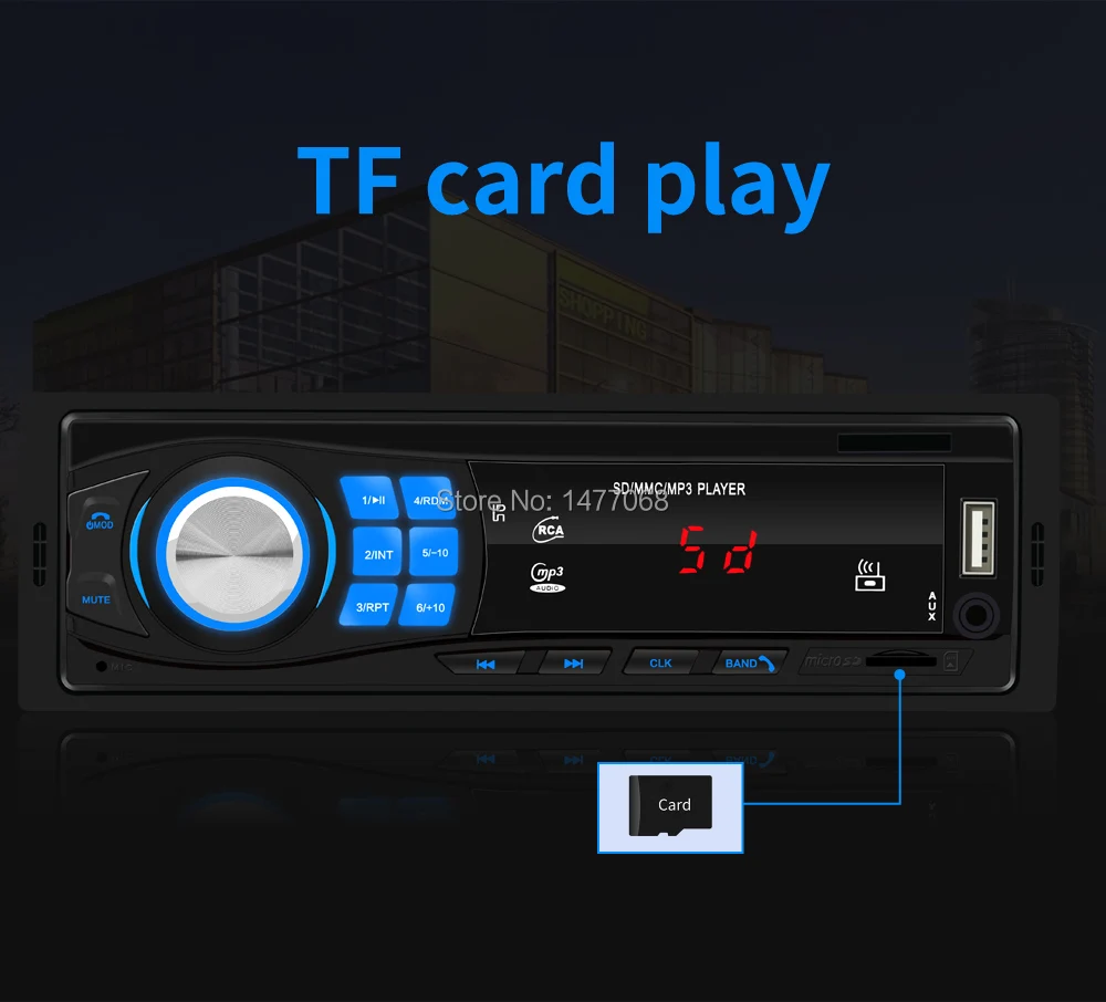 1 Din автомагнитола Bluetooth Handsfree стерео аудио Авто USB MP3 плеер FM A2DP TF Aux-in светодиодный экран универсальное головное устройство PHYEE 8013