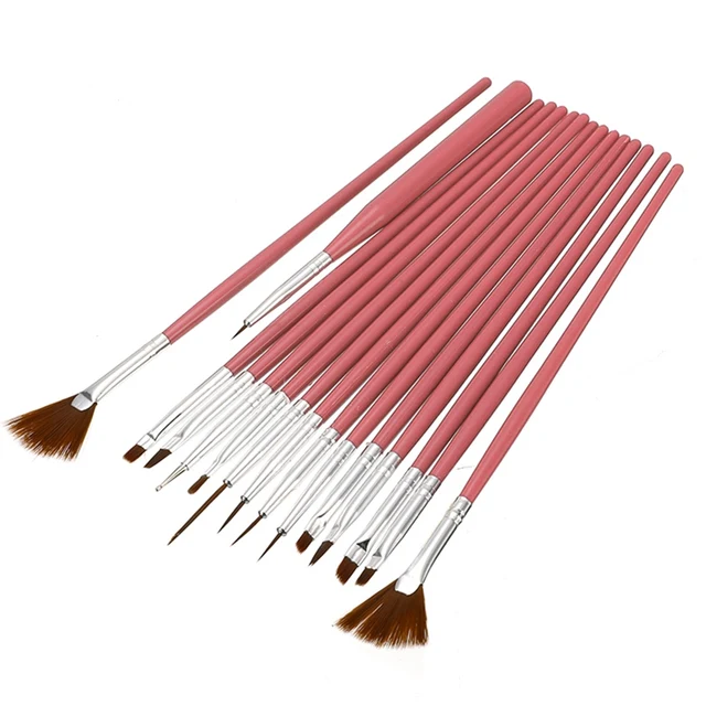 15PCS Professional Face Body Paint Brushes Nylon Hair Painting Nail