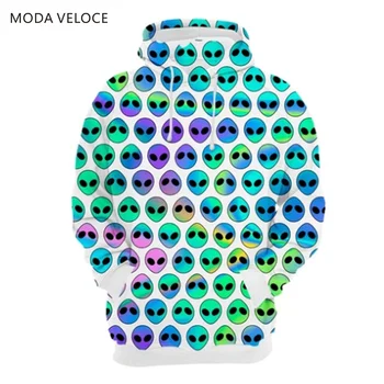 

MODAVELOCE Alien Attack Hoodie Polyester With Wool Custom Hoodie Printing Anime's Men Hoodies Sweatshirts Creative