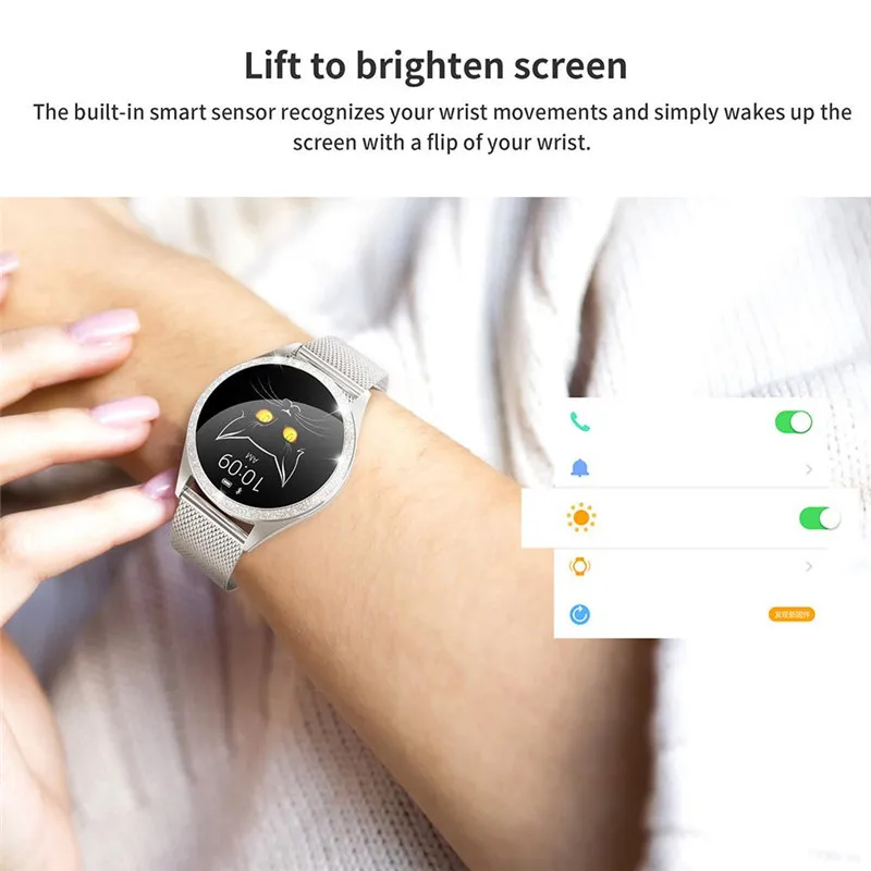 KW20 Смарт-часы для женщин IP68 Водонепроницаемый мониторинг сердечного ритма Bluetooth для Android IOS фитнес-браслет умные часы