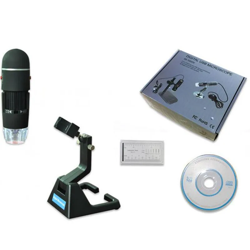 25X-600X USB Цифровые микроскопы зум эндоскопическая Лупа Microscopio с 8-светодиодный светильник универсальная подставка True 2.0MP видео Камера