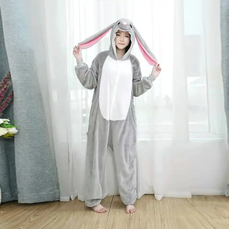 Conejo Pijamas Enterizos Para Mujer Pijama Pikachu Pijamas De Lana