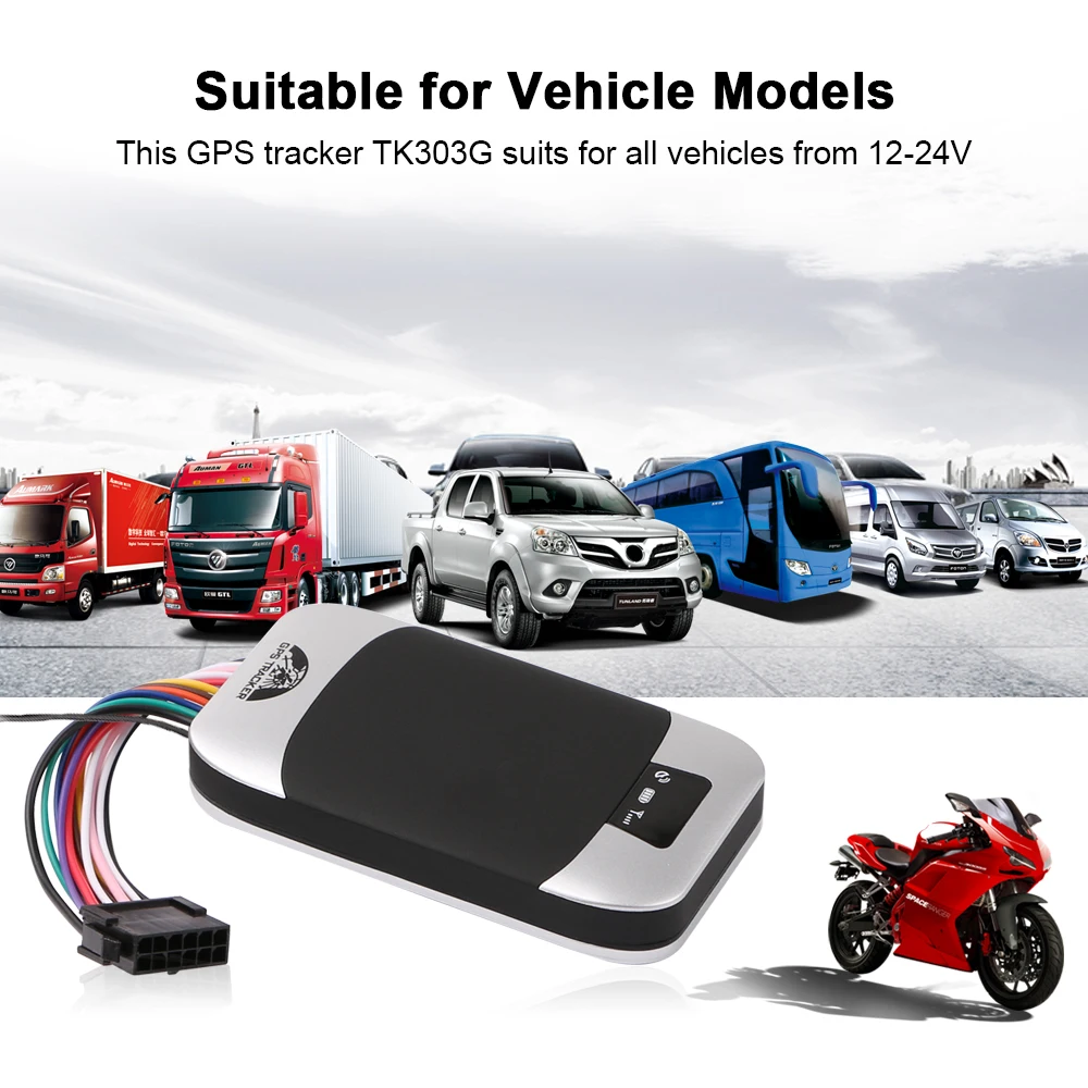 Car GPS Tracker Vehicle Tracker GSM GPS Locator Coban TK303G Waterproof IP66 Remote Control Cut Off Engine Geofence Free Web APP
