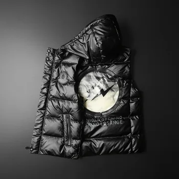 

Winter men's glossy lightweight down vest vest large size short slim coat fashion casual male clothing