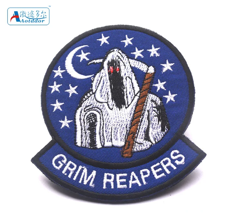 Ao tu duo er Grim Reapers жнец на липучке, наплечная эмблема смерти, вышитые тканевые наклейки, товары для улицы