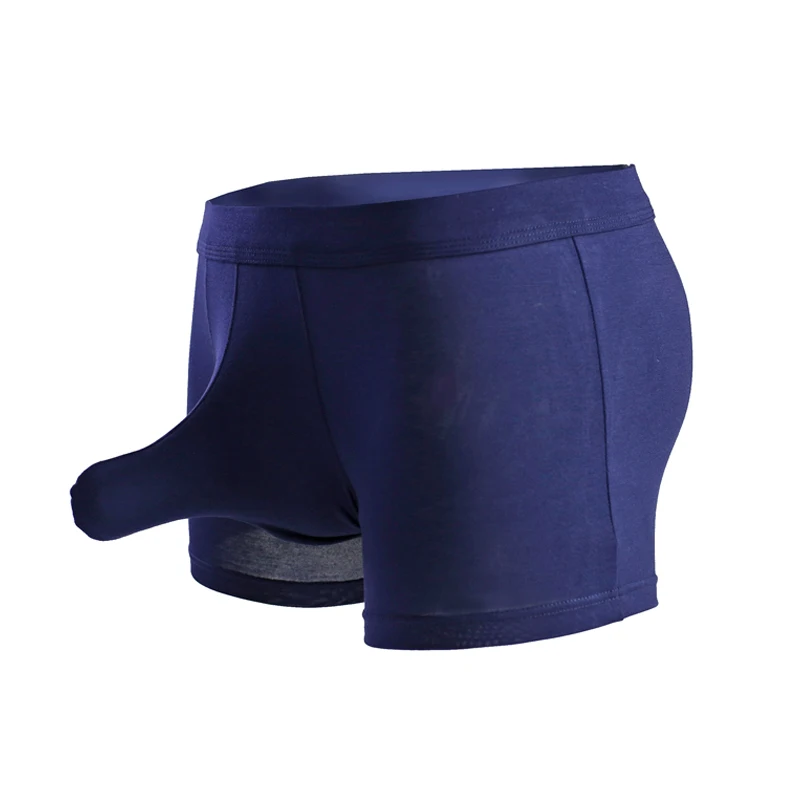 Нижнее белье для мужчин сексуальные трусы боксеры из модала с большим мешком в