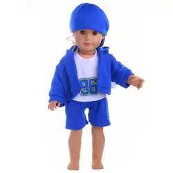 Спортивный костюм, кукольный комплект одежды для девочек США, 18-дюймовая кукла, 43 см, детские куклы, Y4QA