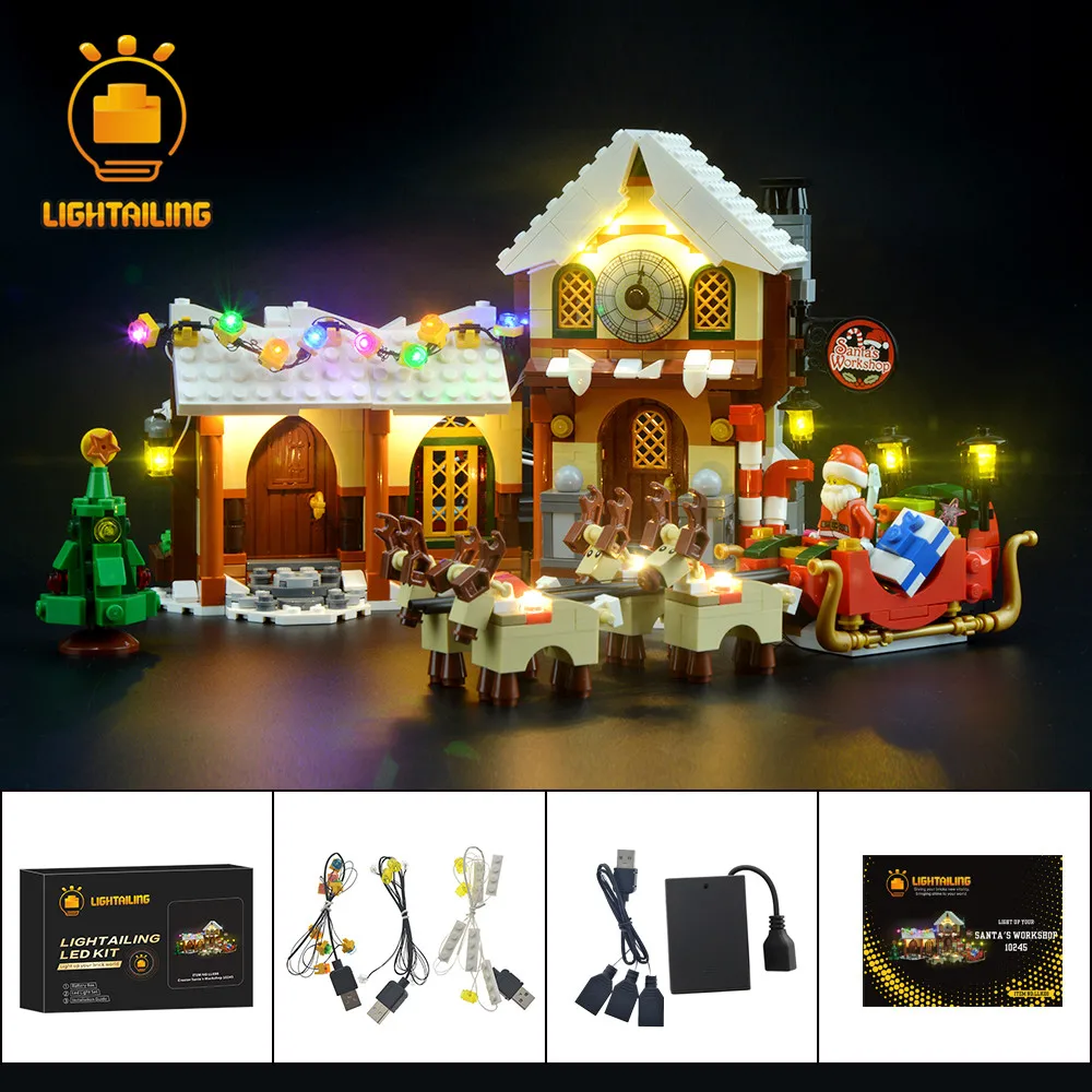 LIGHTAILING DIY LED Light Up kit For Christmas Santa's Workshop Building Model Block Lighting Set C - 32792831004