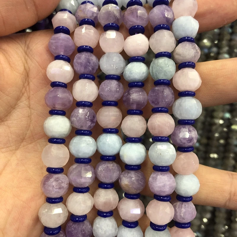 Wholesale 1string Natural Multi Quartz Aqumarine Amethyst Beads Faceted 10mm Round For jewelry DIY 15.5&quot/string | Украшения и