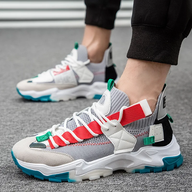 

Men Sneakers 2020 New Breathable Lace Up Men Mesh Shoes Fashion Casual No-slip Men Vulcanize Shoes Tenis Masculino