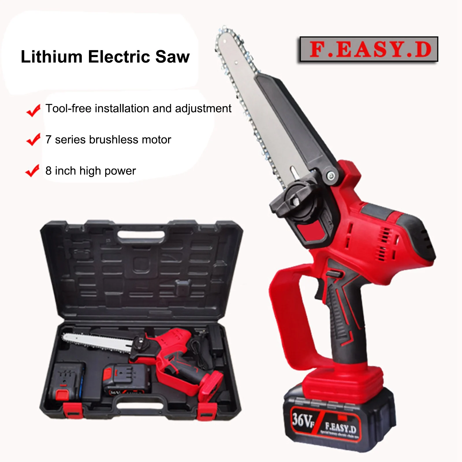 Brushless Motor Cordless Electric Chain Saw Handheld Pruning Chainsaw