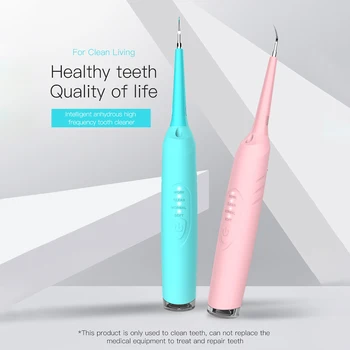 

Electric Calculus Remover Tooth Stains Tartar Scraper 2 Cleaning Head LED Portable Whiten Teeth Health Oral Hygiene White