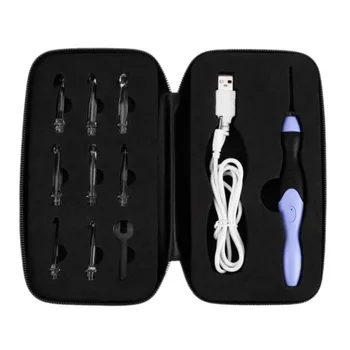 

9-in-1 USB LED Light Up Purple Crochet Hooks Knitting Needles Set Weave Tool Kit Sewing Accessories Tools