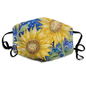 

Sunflowers Art Washable Reusable Mask, Cotton Anti Dust Half Face Mouth Mask For Kids Teens Men Women With Adjustable Ear