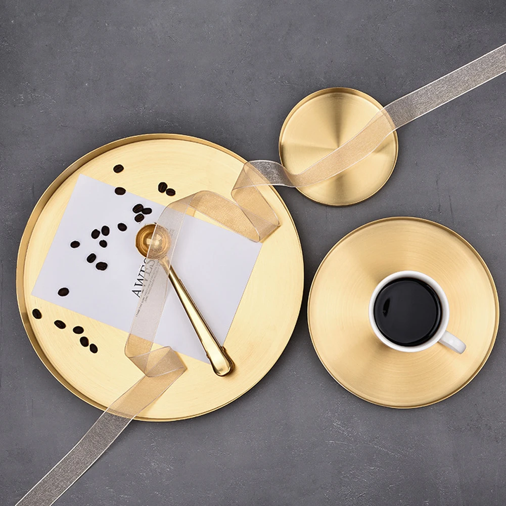 large round gold tray