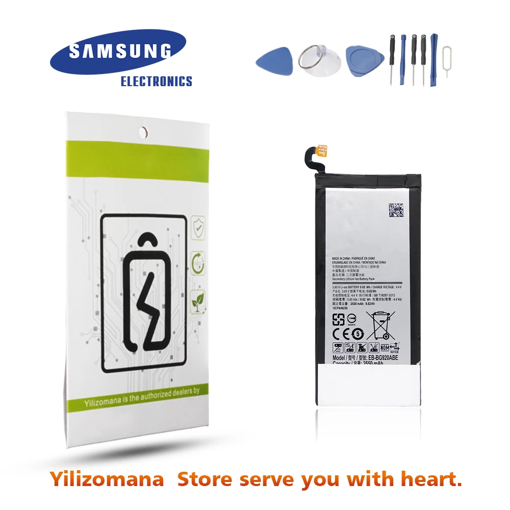 Оригинальный аккумулятор для SAMSUNG G920 Samsung Galaxy S6 G9200 G920I G920A 2550 мА/ч Сменный телефона
