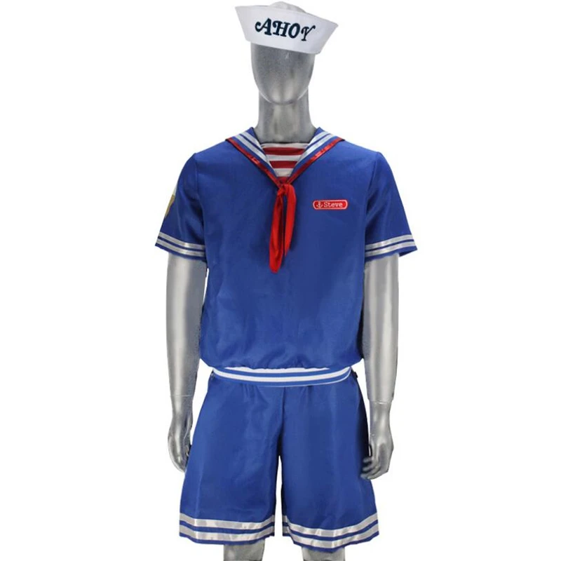 

Stranger Things Season 3 Scoops Ahoy Robin Cosplay Costume Adult Uniform Working Sailor Suit Halloween Carnival Party C75709AD