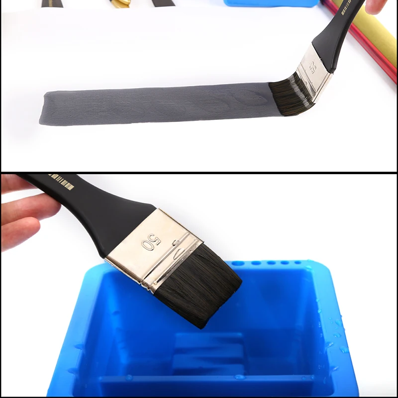 6 Pcs 아티스트 플랫 페인트 브러시 대형 워시 브러쉬 바니시 세트 아크릴 그림 수채화 나무 벽 가구 브러시 클리너