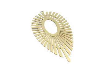

Raw Brass Marquise Shaped Earrings Charms - Brass Hallow Out Earring Charm - 6Pcs/Lot - 79.2x37.8x0.3mm - JJA3603