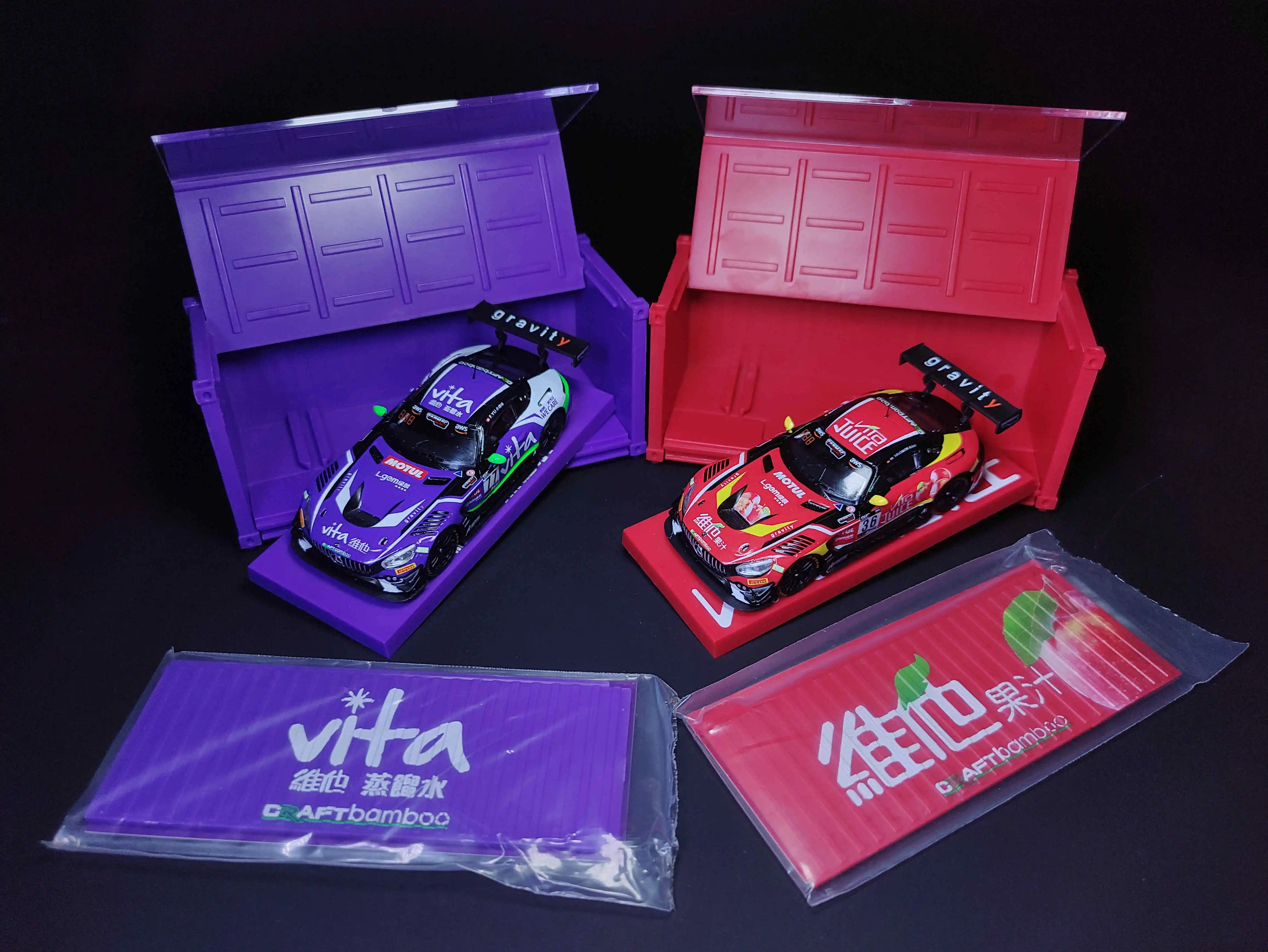Tarmac работает 1/64 AMG GT3 Vita 36 77 контейнер литье под давлением модель автомобиля