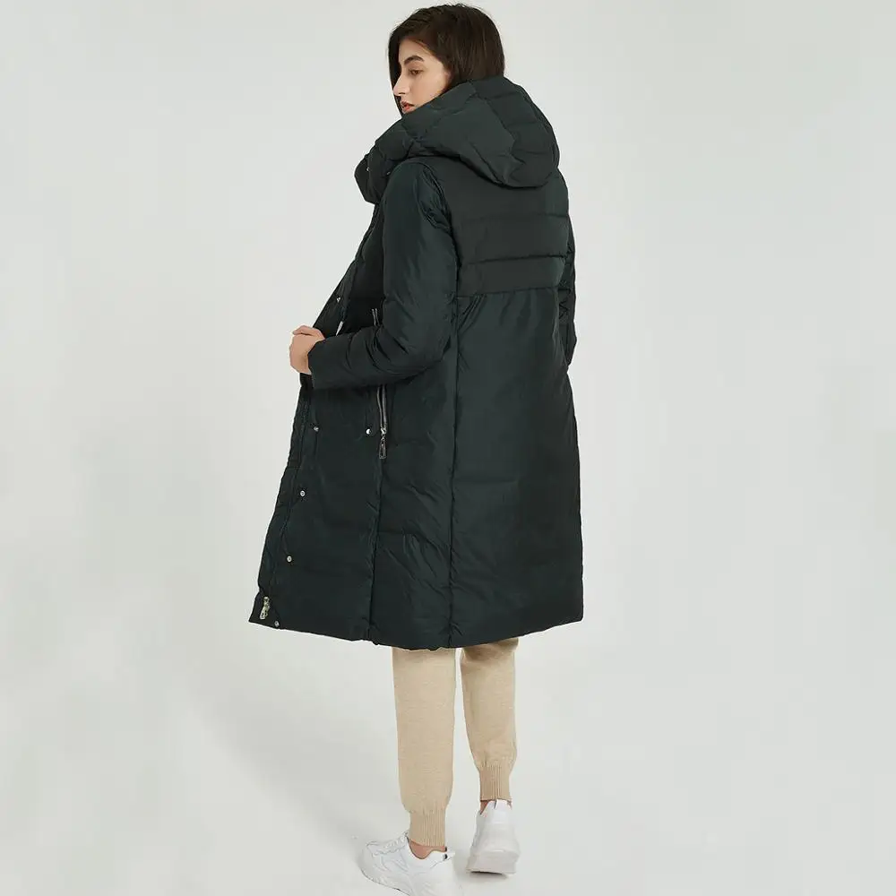 Wixra, Женское пальто с капюшоном, парка, повседневная, негабаритная, одноцветная, на молнии, куртка средней длины, для девушек, толстая куртка для женщин, зима