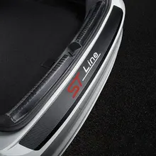 Autocollants de pare-chocs arrière de voiture, plaque de protection de coffre, bande de protection en cuir en Fiber de carbone pour Ford Focus MK2 ST Stline, accessoires de voiture