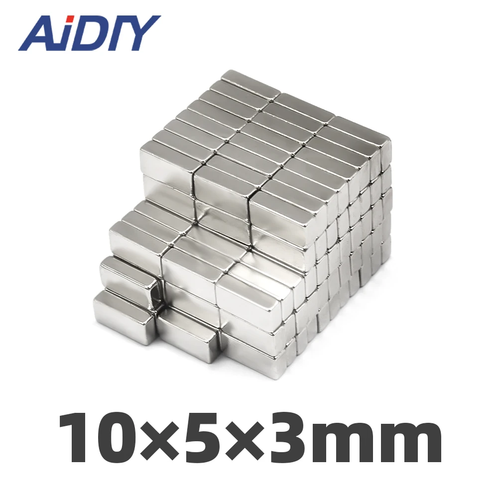 AIDIY 5/10/30 штук 10x5x3 мм N35 сильный прямоугольные неодимовые магниты постоянные мелкие супер сильные магниты 10*5*3 мм