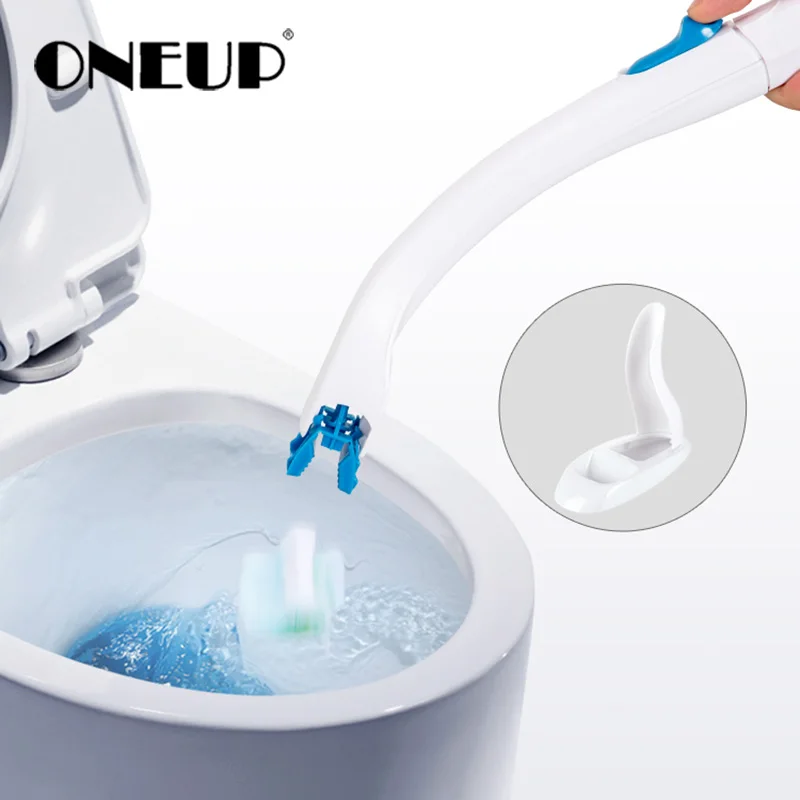 

ONEUP Toilet Brush Household Wash Toilet Brush Long Handle Disposable Cleaning Cloth Bathroom Cleaning Kit Home Wall-Mounted