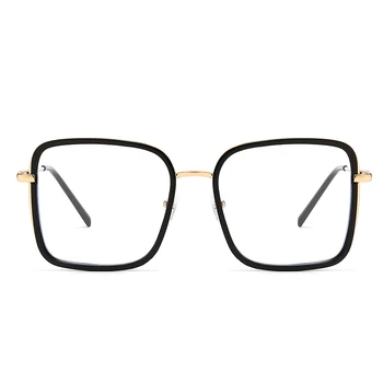 

Fashion design colorful PC frame spectacle metal temples anti blue light transparent square glasses