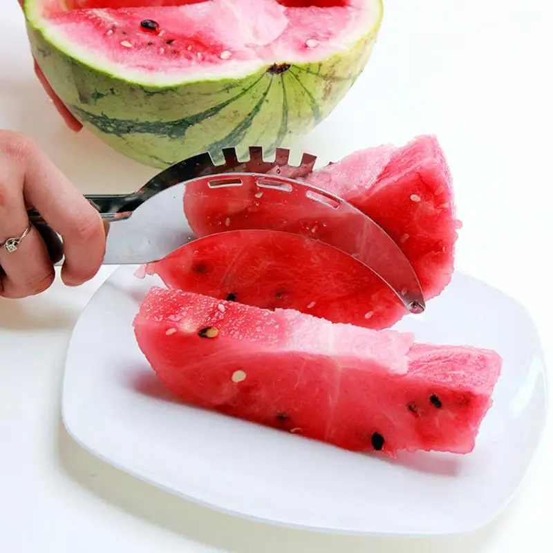 

Watermelon Slicer Cutter Stainless Steel Cut Fruit Fast Slicer Kitchen Cutting Tool Melons Knife Use Indoors Or Outdoors